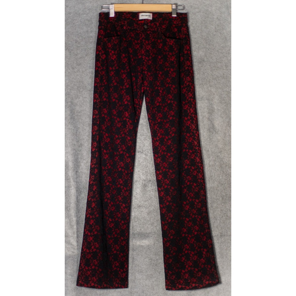Sharagano Paris Black and Red Lace Pants Romantic Whimsigoth Sz M